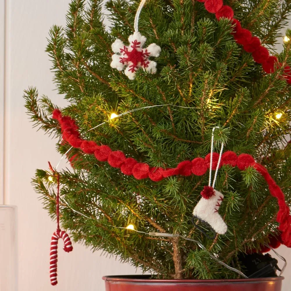 Ensemble de 24 pièces - Mini arbre de Noël emblématique pour table - En feutre de laine prêt à poser
