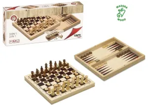 Jeu de société en bois 3 en 1