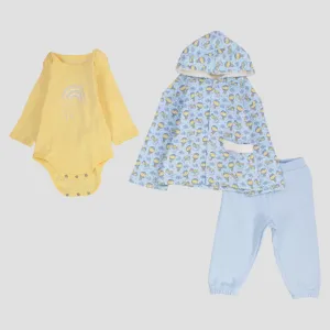 Pyjama 3 pièces à capuche en polaire à manches longues Aerospace