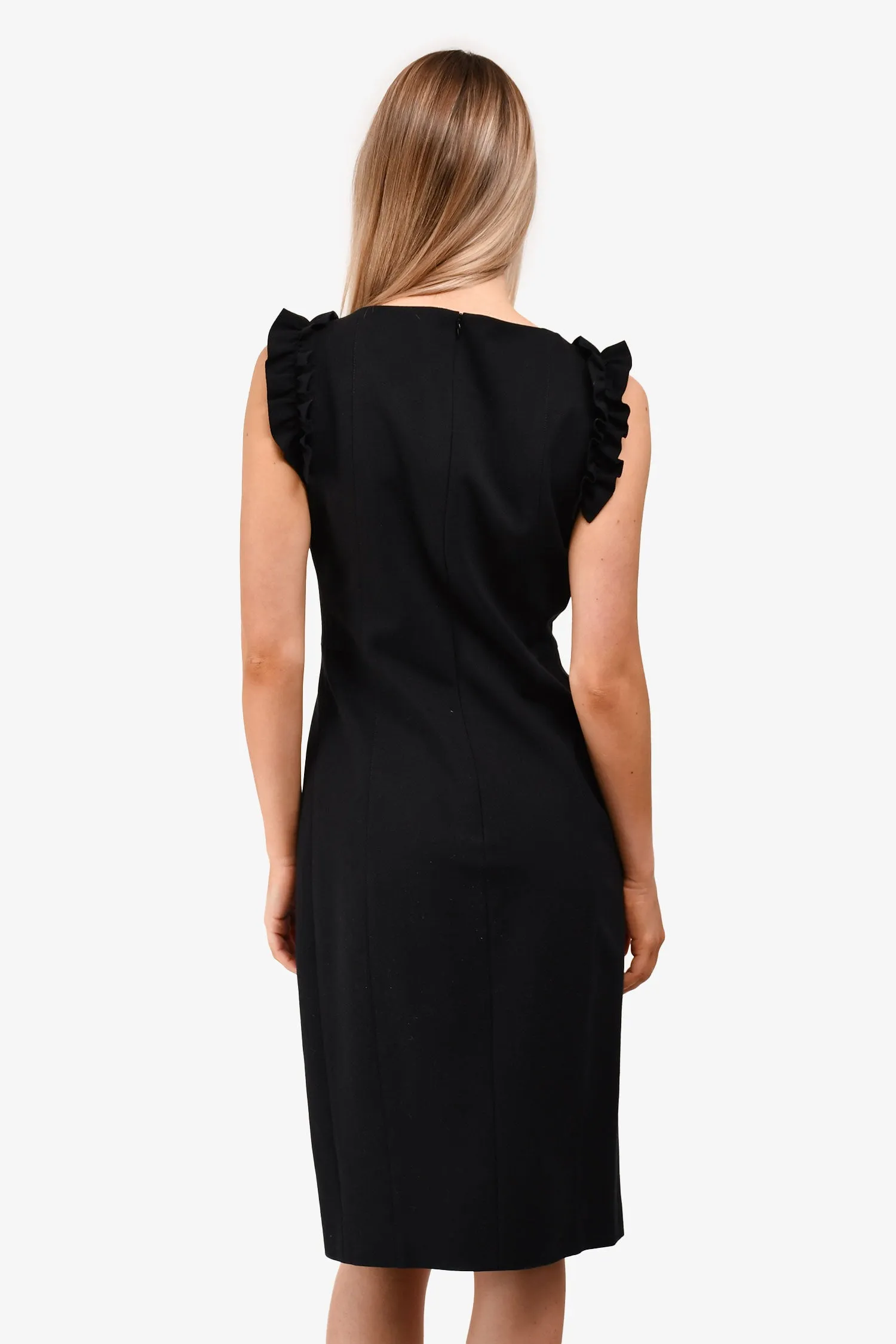 Robe sans manches Akris à détails ruchés noir - Taille S estimée