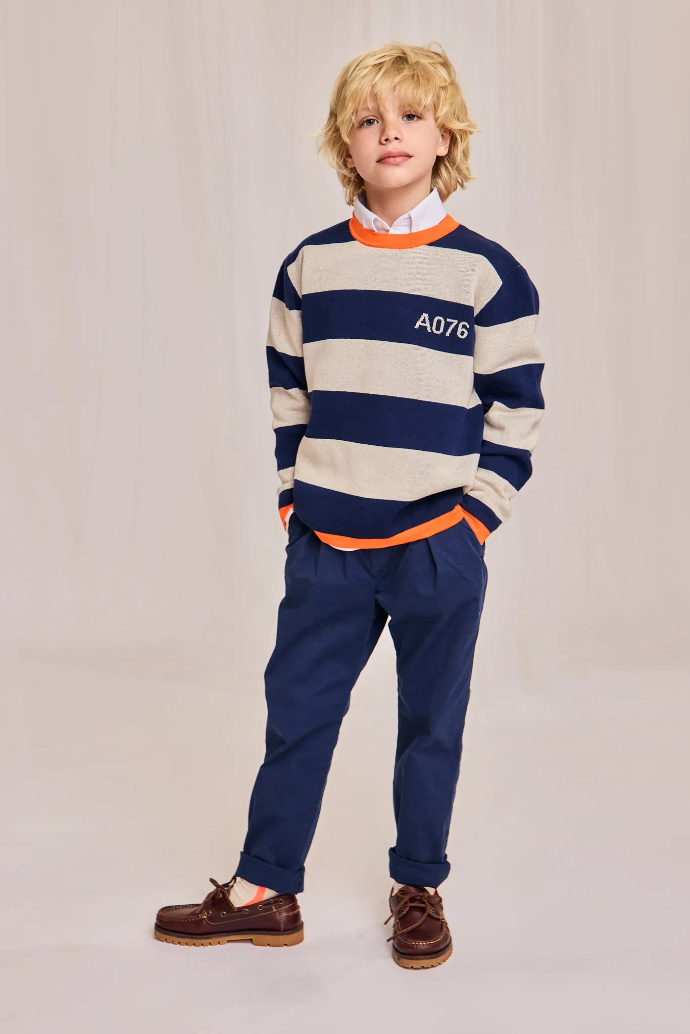 alex col ras du cou 000760 - indigo Ao76 Vêtements Garçons Filles