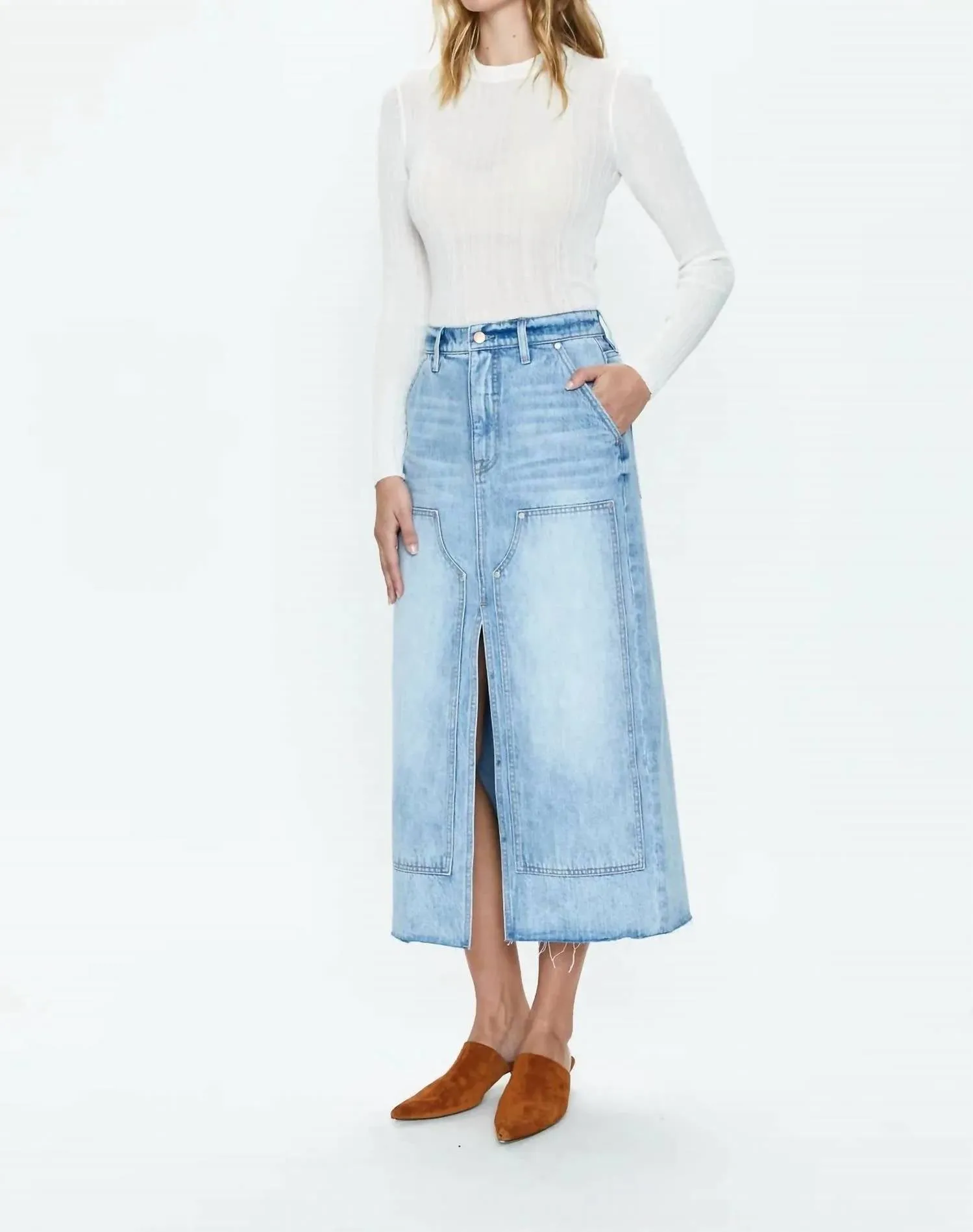 Alice Denim Skirt In Coastal