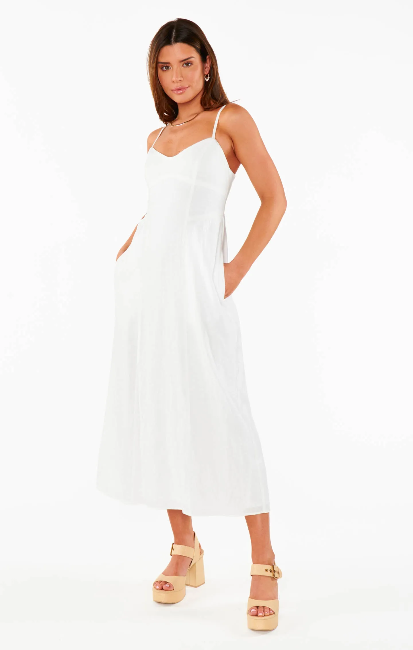 Robe midi Allegra ~ Lin blanc