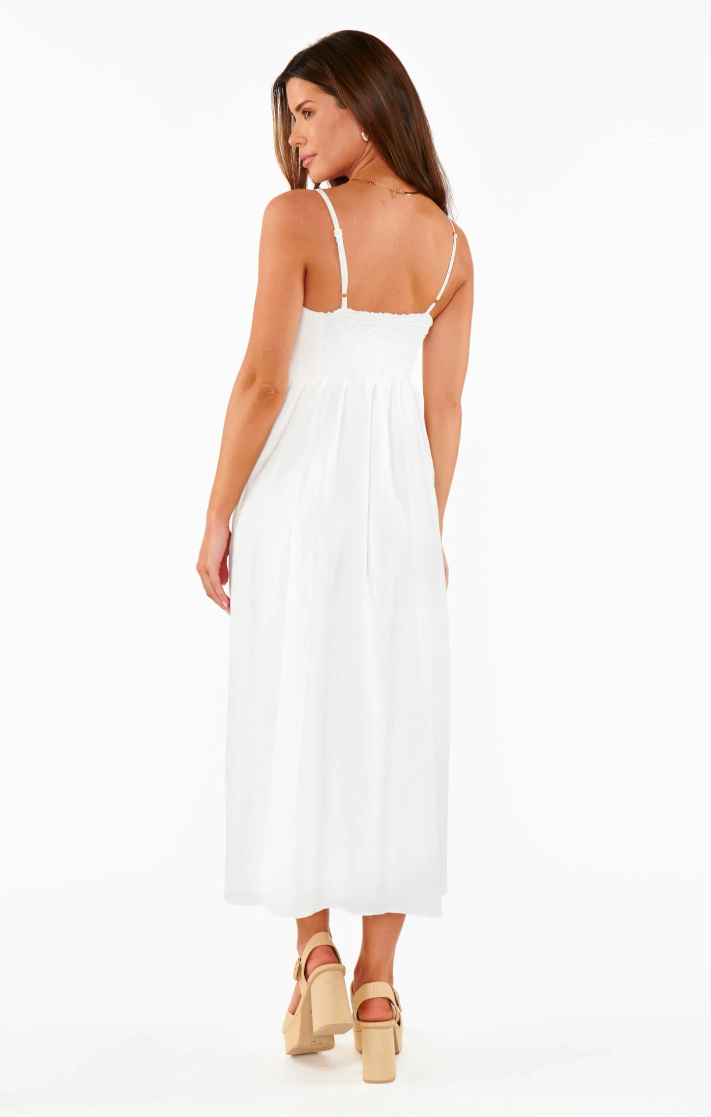 Robe midi Allegra ~ Lin blanc