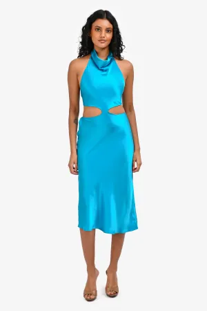 Robe en soie bleue 'Kaye' Amanda Uprichard Taille S
