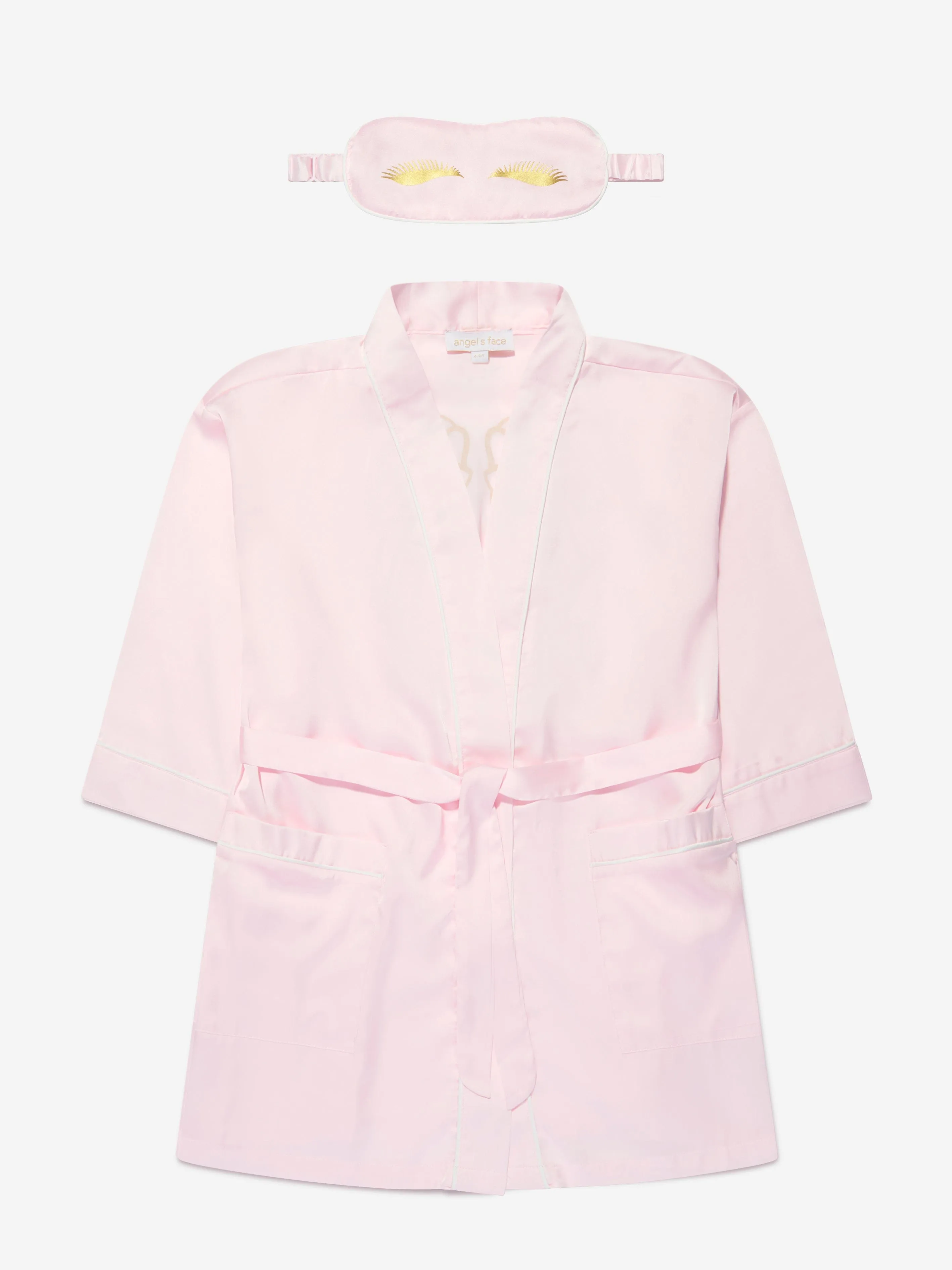 Peignoir en satin et masque pour les yeux Angels Face Girls