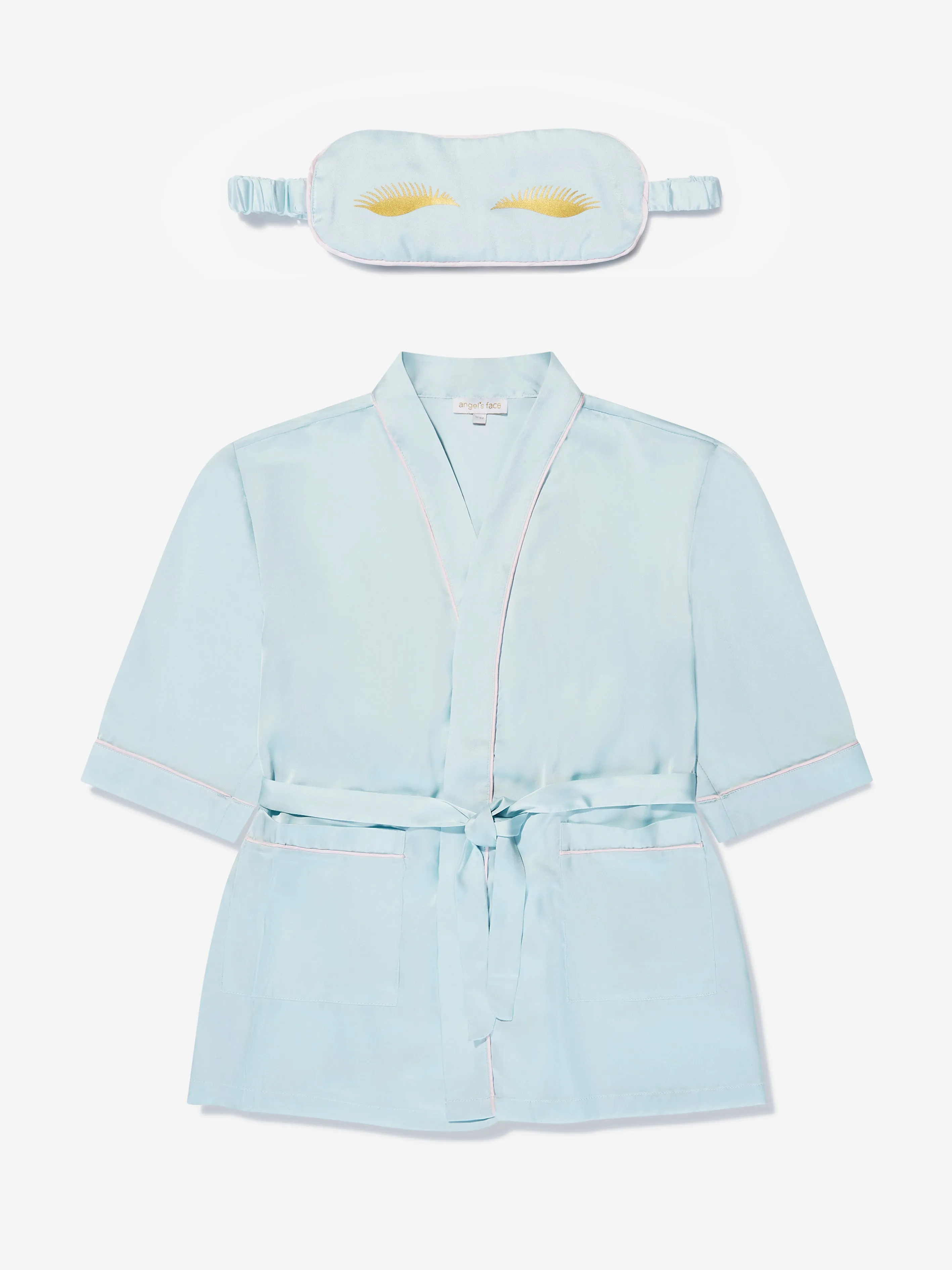 Peignoir en satin et masque pour les yeux Angels Face Girls