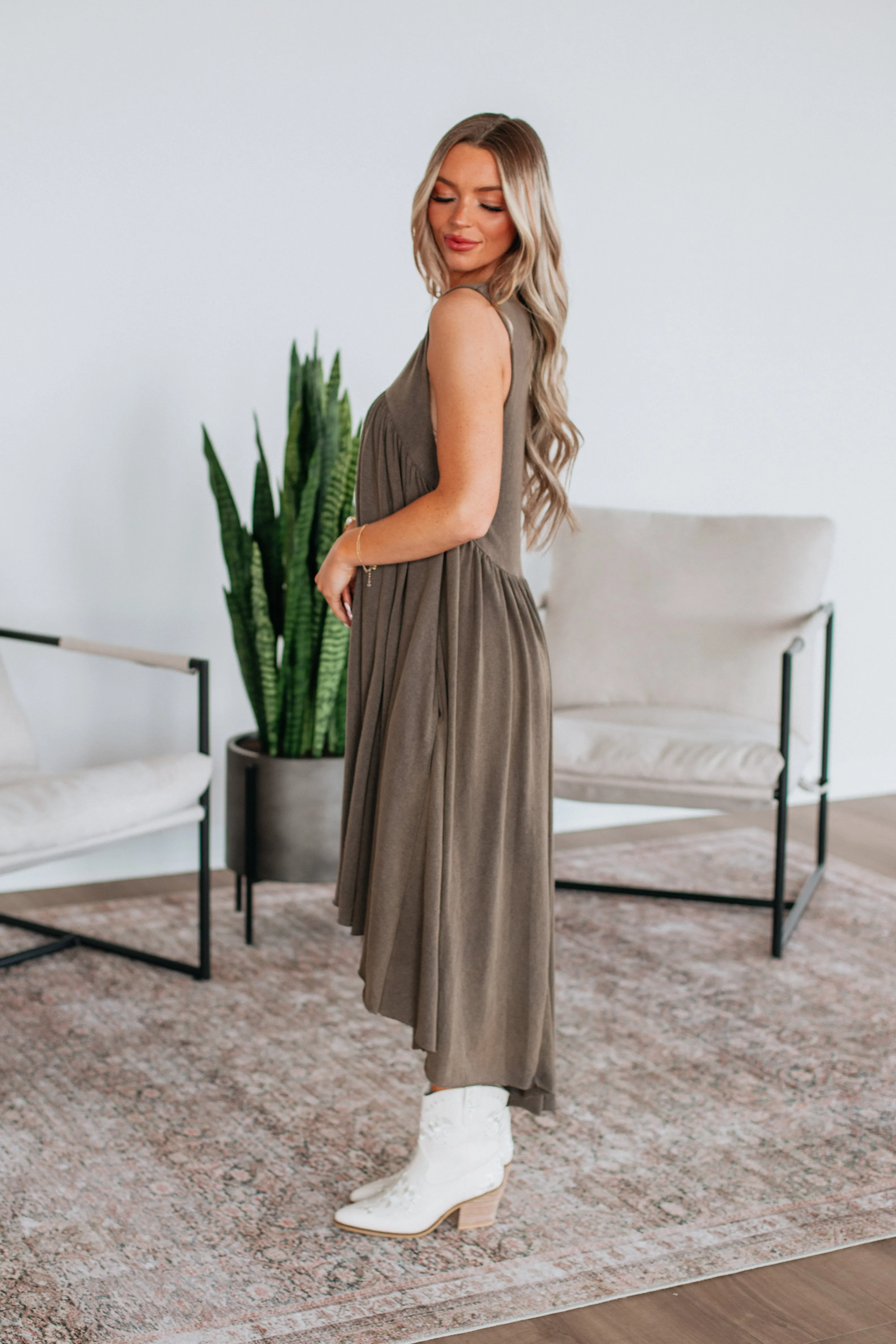 Robe midi Ariella - Cendre