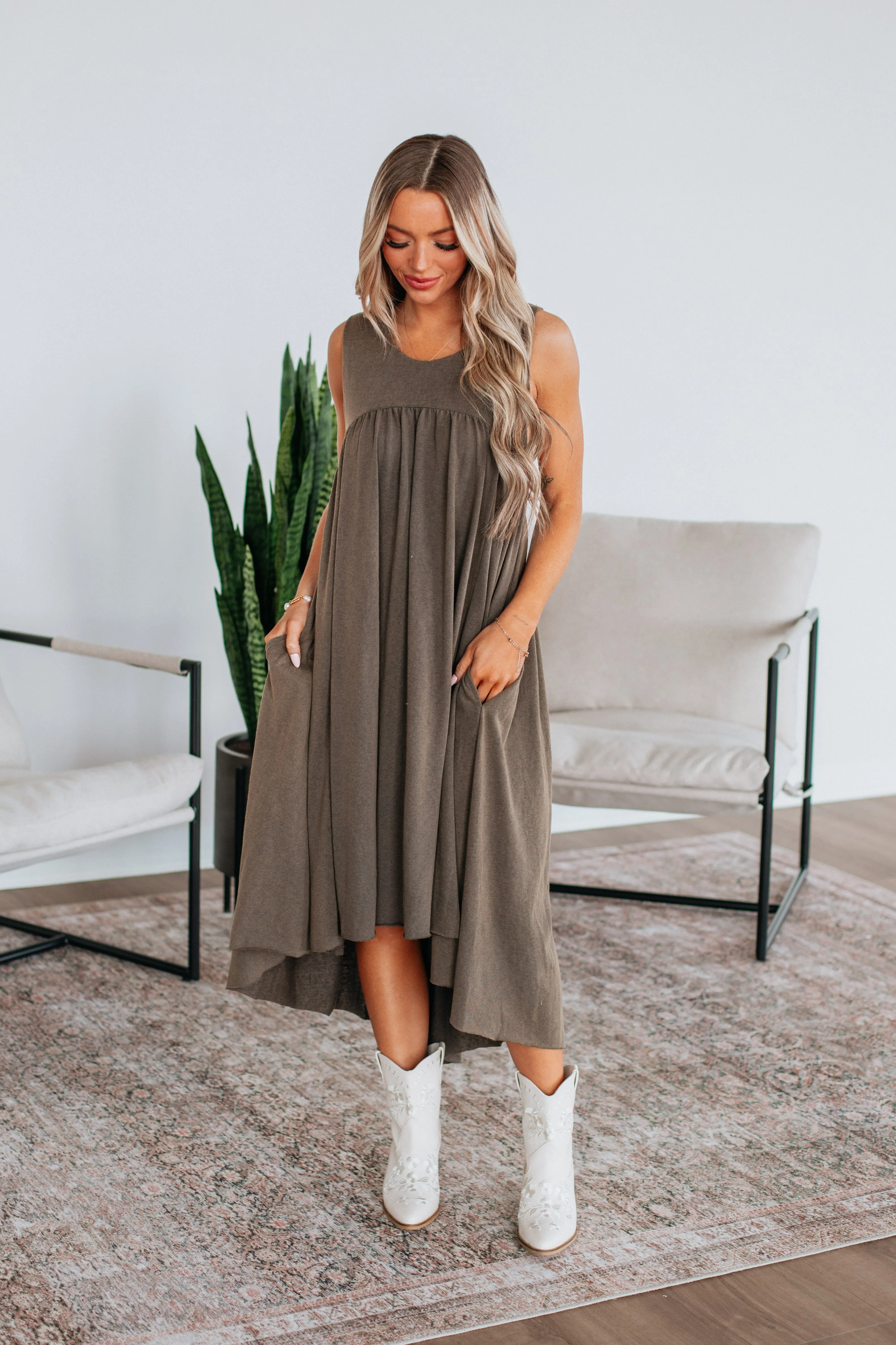 Robe midi Ariella - Cendre