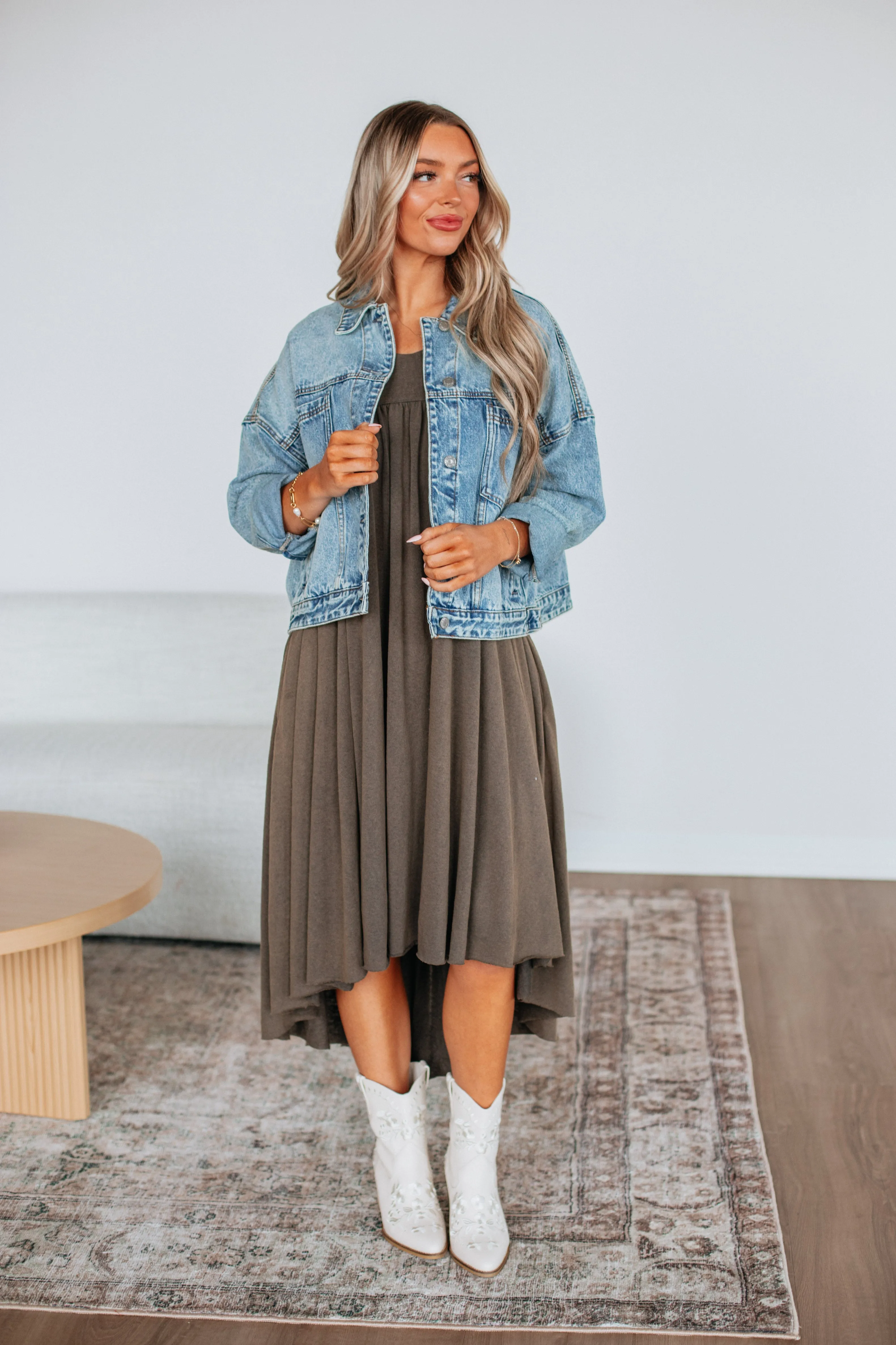 Robe midi Ariella - Cendre