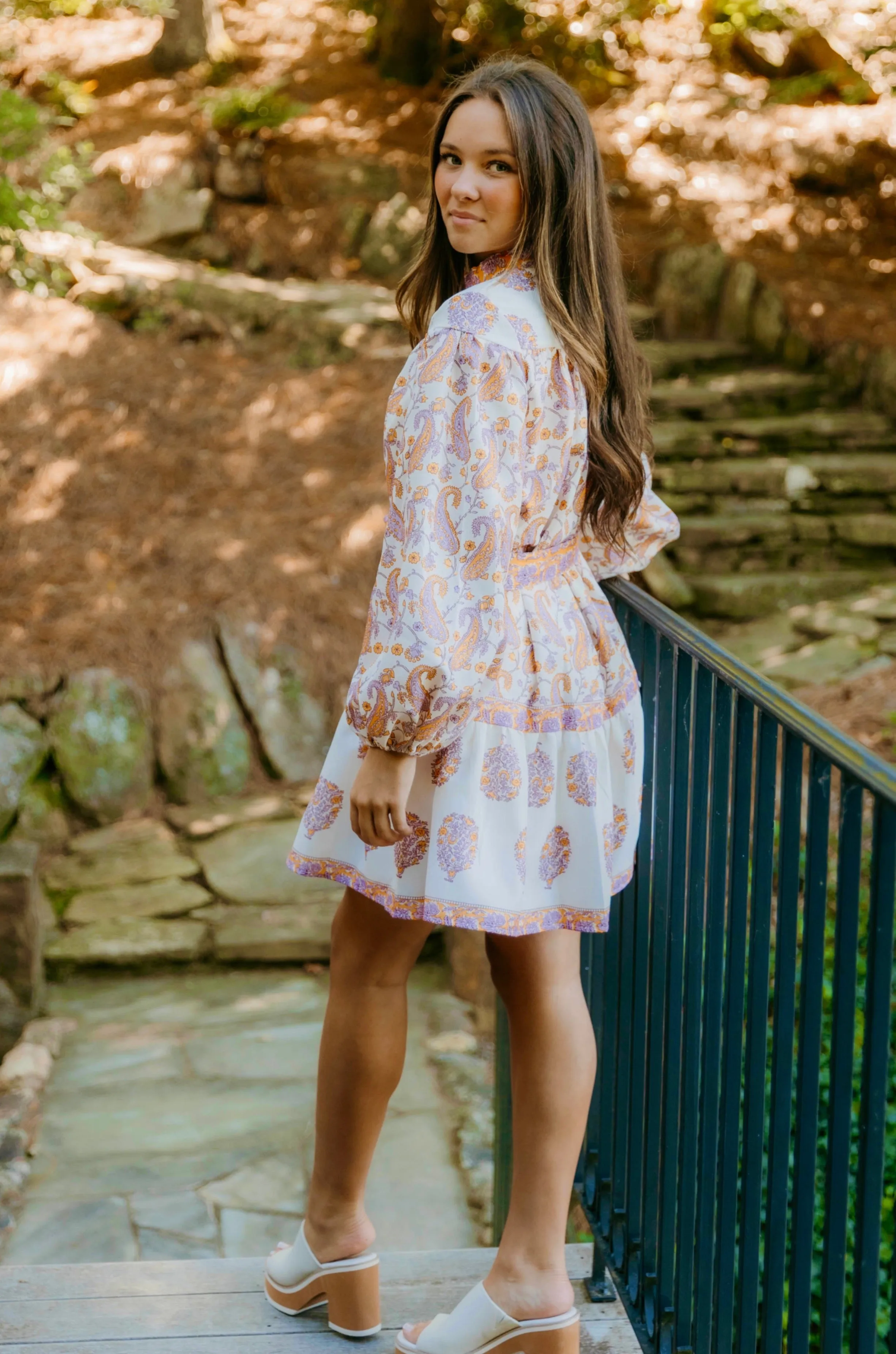 Robe mini à volants Ashley Paisley - Soldes finales 40% de réduction dans le panier