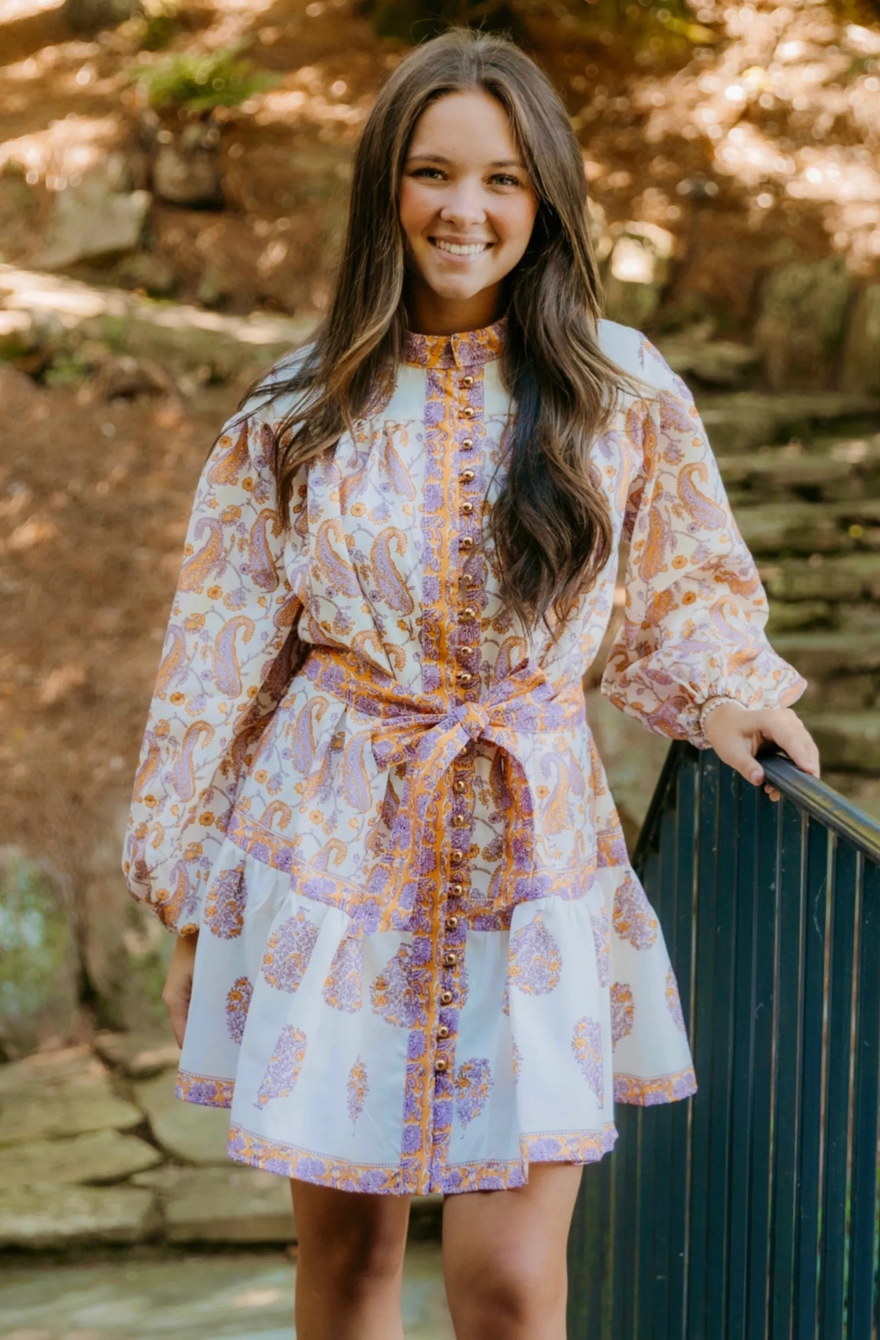 Robe mini à volants Ashley Paisley - Soldes finales 40% de réduction dans le panier
