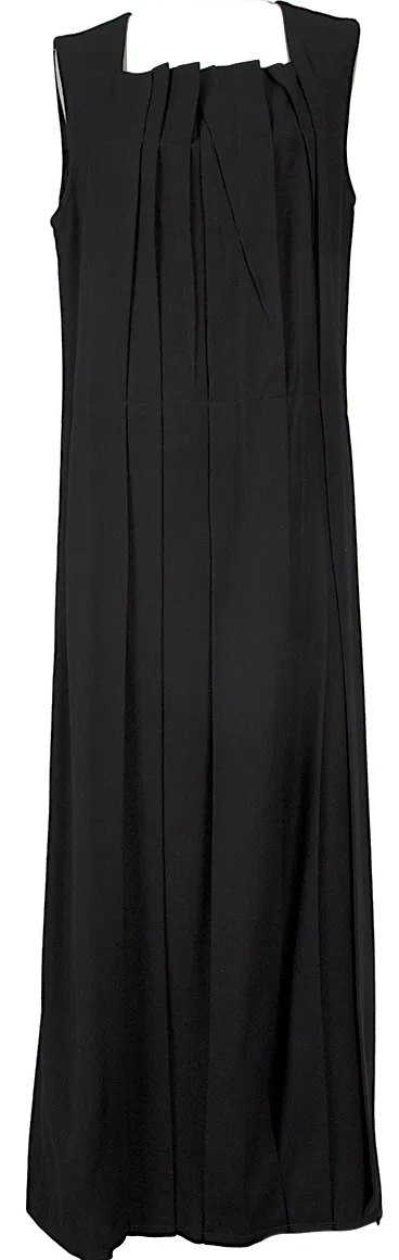 A/T (ATSURO TAYAMA) JAPON. Robe sans manches plissée en laine marine
