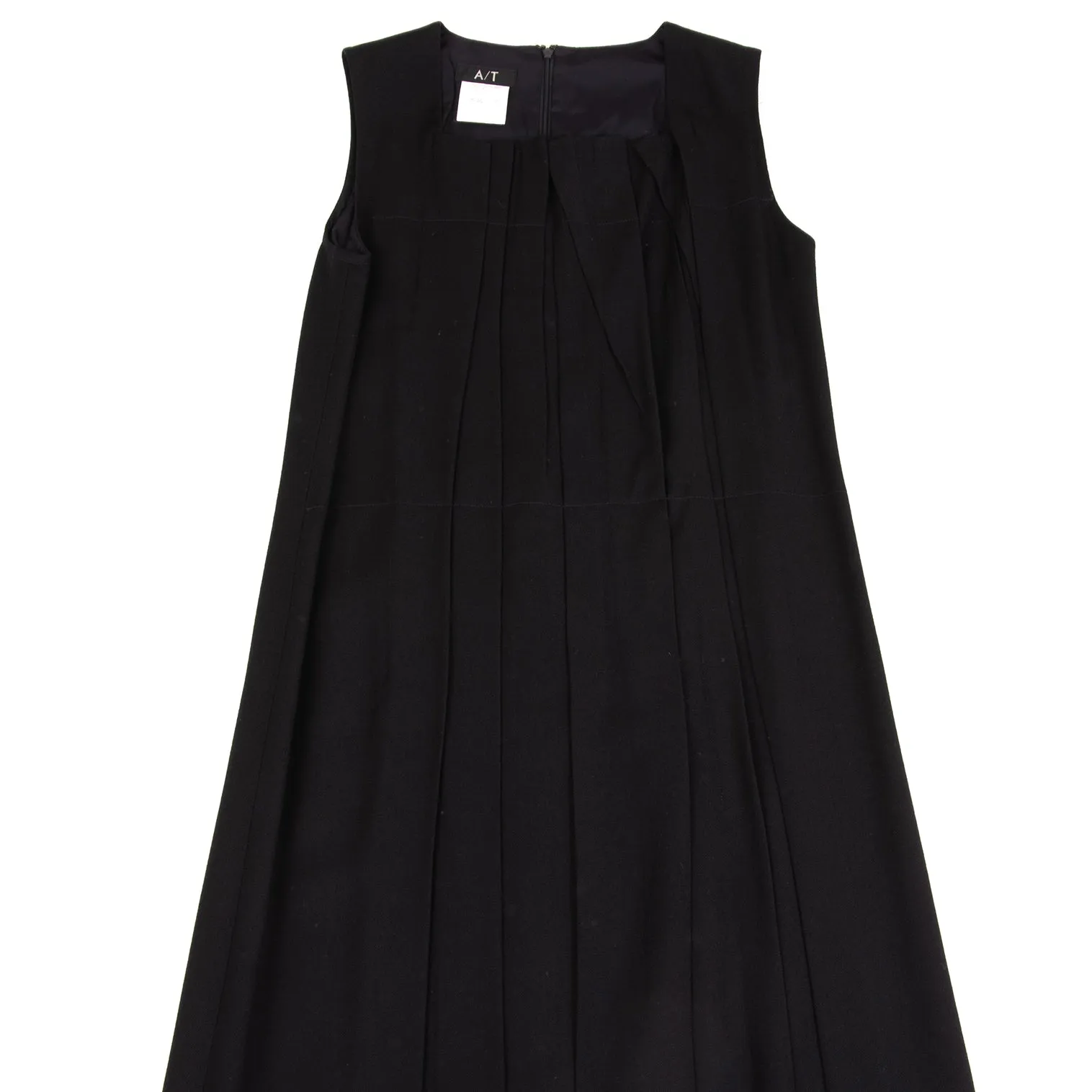 A/T (ATSURO TAYAMA) JAPON. Robe sans manches plissée en laine marine