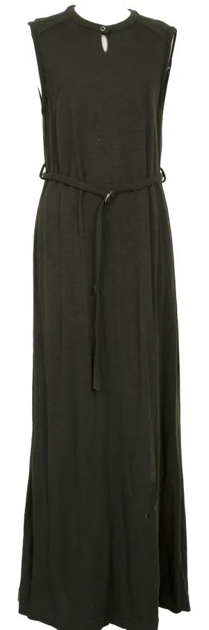 A/T(ATSURO TAYAMA) JAPON. Robe longue sans manches en laine vert forêt