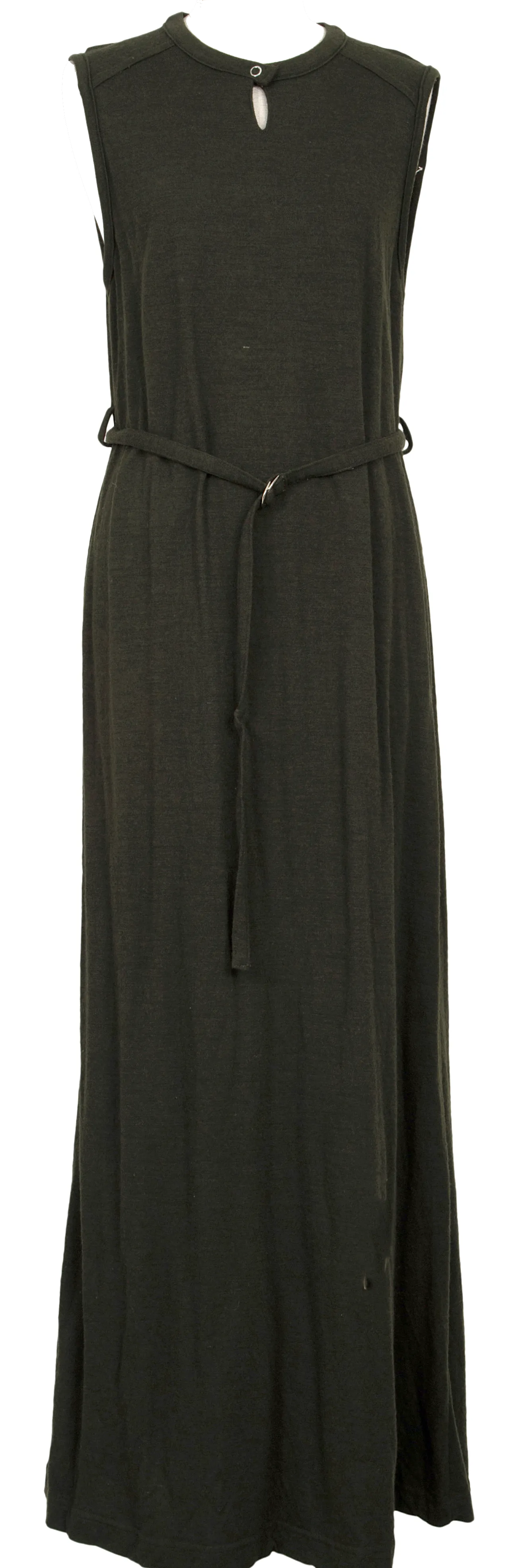 A/T(ATSURO TAYAMA) JAPON. Robe longue sans manches en laine vert forêt