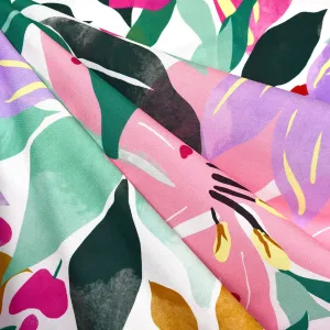 Atelier Jupe Color Flash Grand Motif Fleuri en Rayon Jade/Multicolore