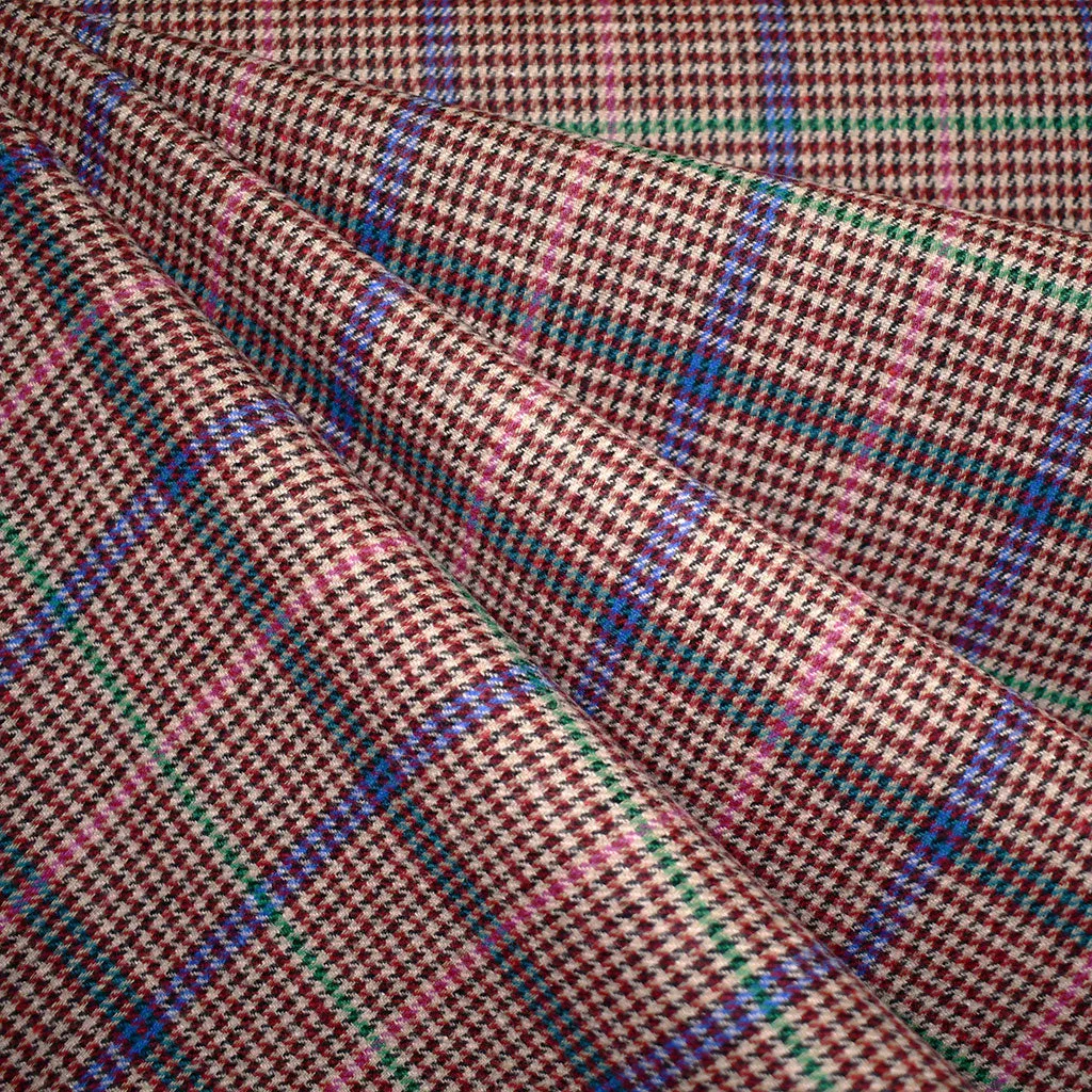 Atelier Jupe Coloré en Tissu Flanelle à Carreaux Glen Bordeaux