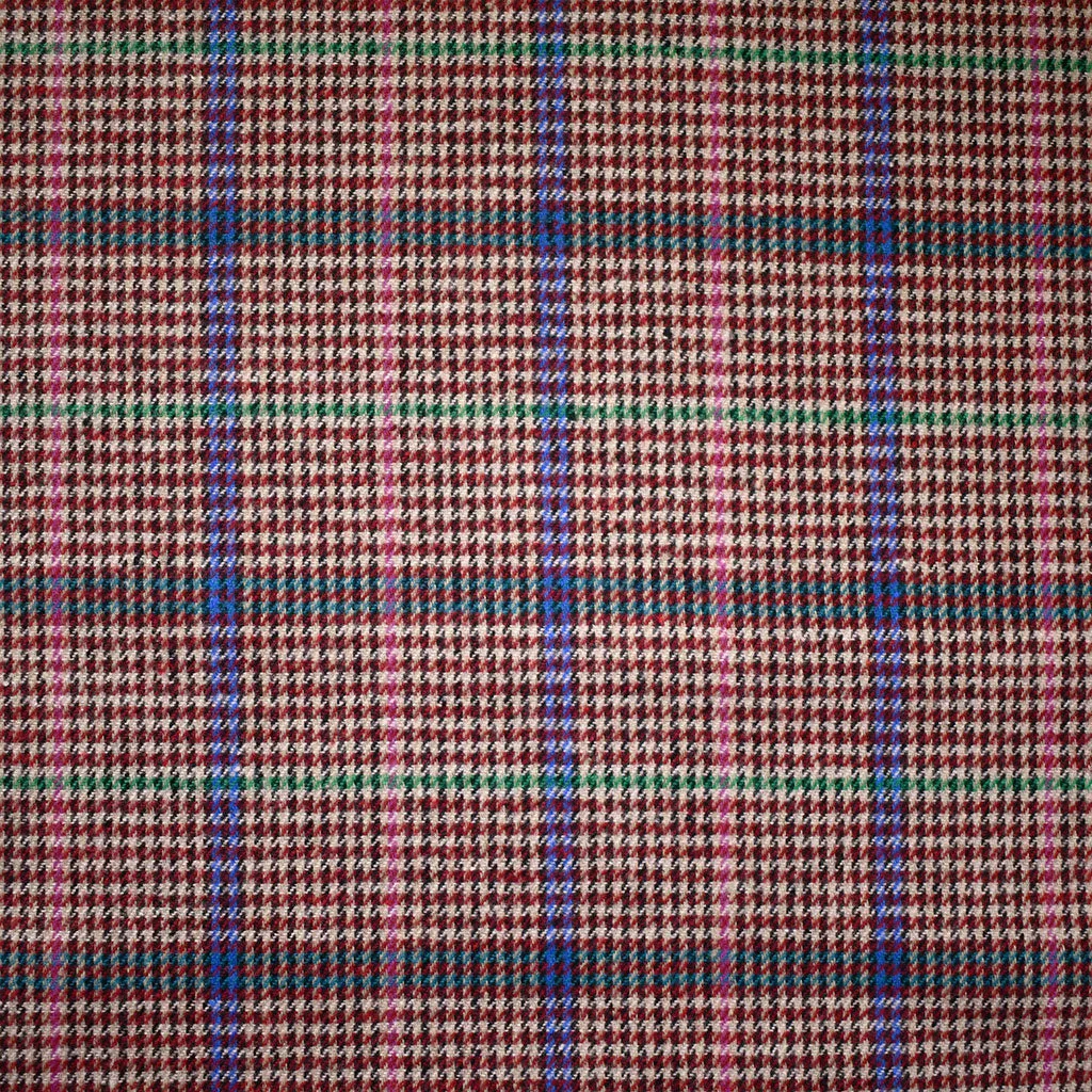 Atelier Jupe Coloré en Tissu Flanelle à Carreaux Glen Bordeaux