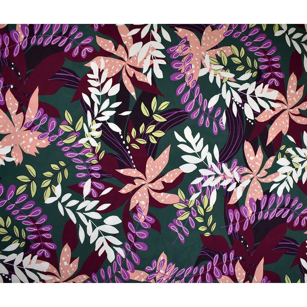 Atelier Jupe à Superposition Feuilles Tropicales en Rayon Vert Permanent/Multicolore