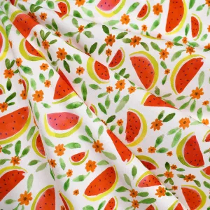 Atelier Jupe Tranche de Pastèque d'Été en Rayon Blanc/Rouge