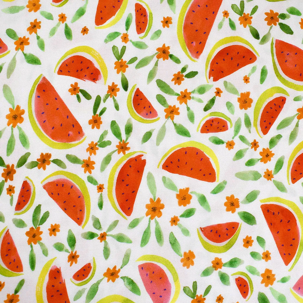 Atelier Jupe Tranche de Pastèque d'Été en Rayon Blanc/Rouge