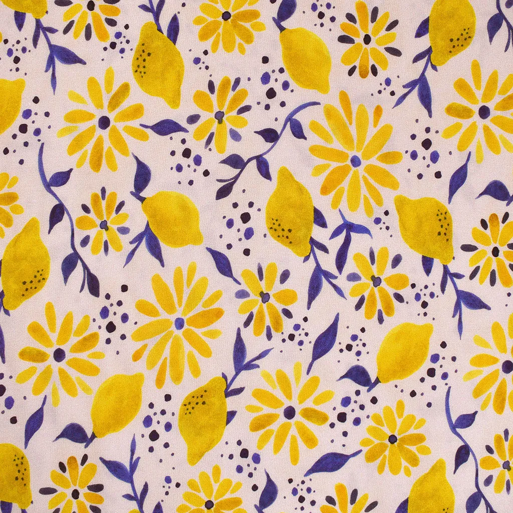 Atelier Jupe Sunny Lemon Floral Rayon Rose/Jaune