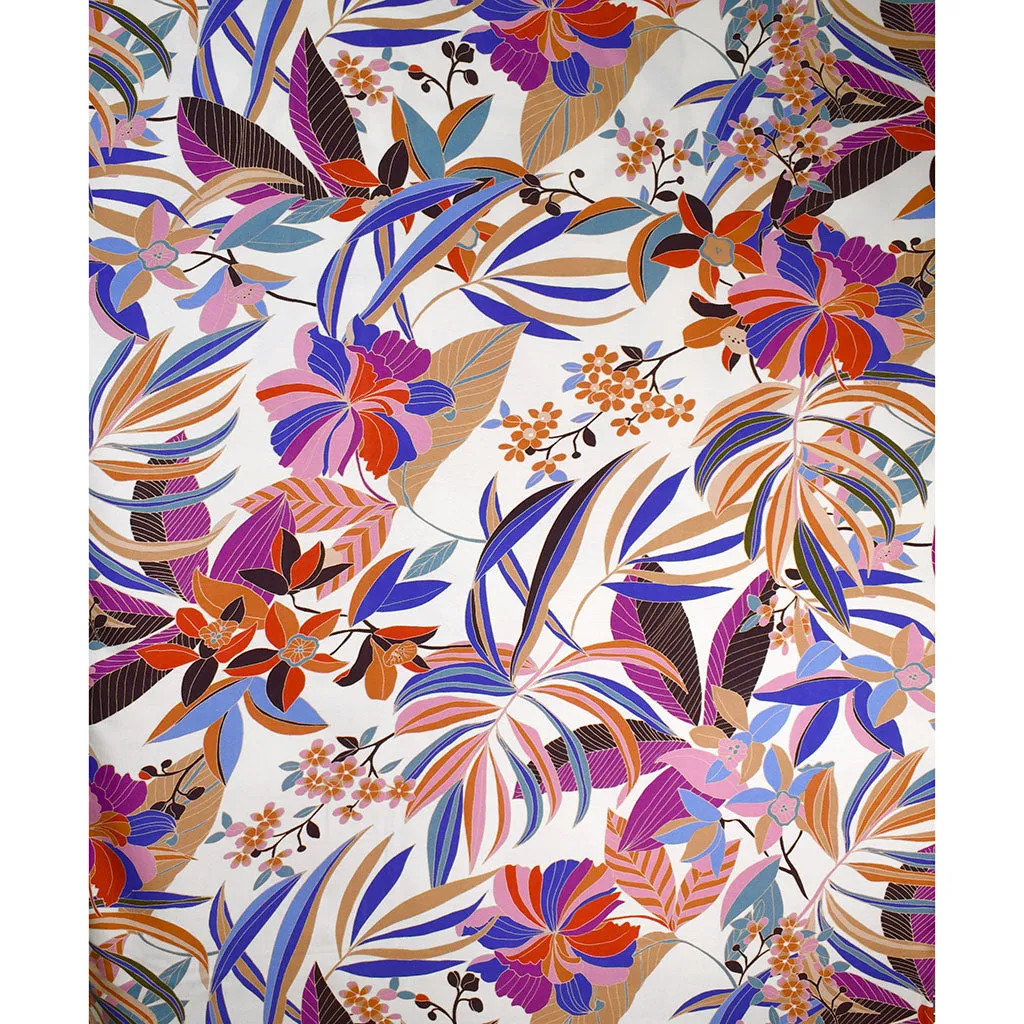 Atelier Jupe Ambiance Tropicale Fleurie Rayon Vanille/Multicolore