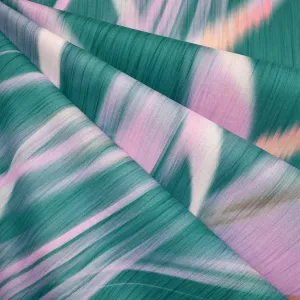 Atelier Jupe Aquarelle Rayures Coton Lawn Jade/Rose