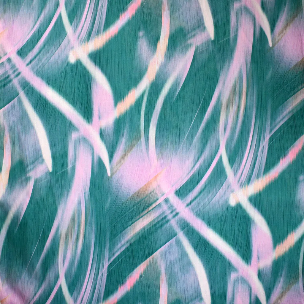 Atelier Jupe Aquarelle Rayures Coton Lawn Jade/Rose