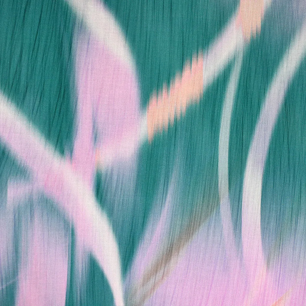 Atelier Jupe Aquarelle Rayures Coton Lawn Jade/Rose