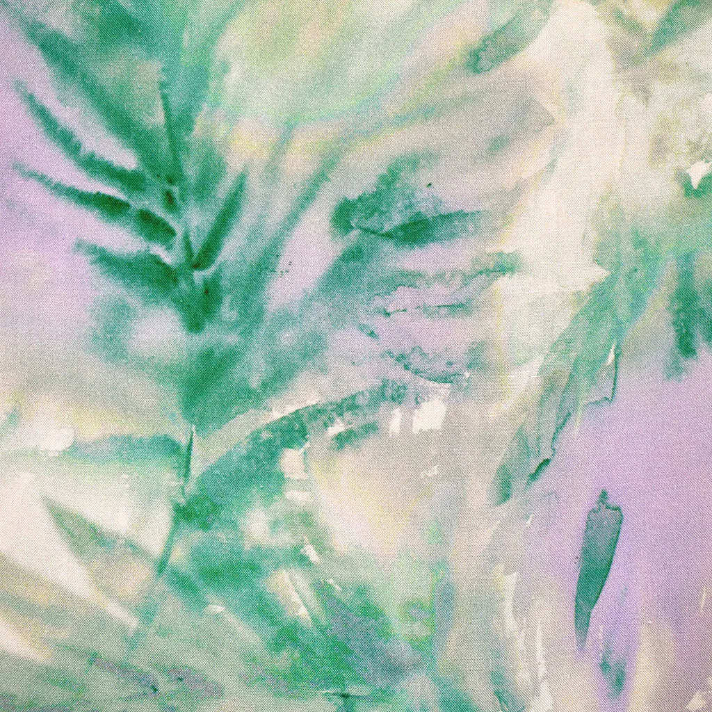 Atelier Jupe Aquarelle Feuillage Tropical Rayon Lilas