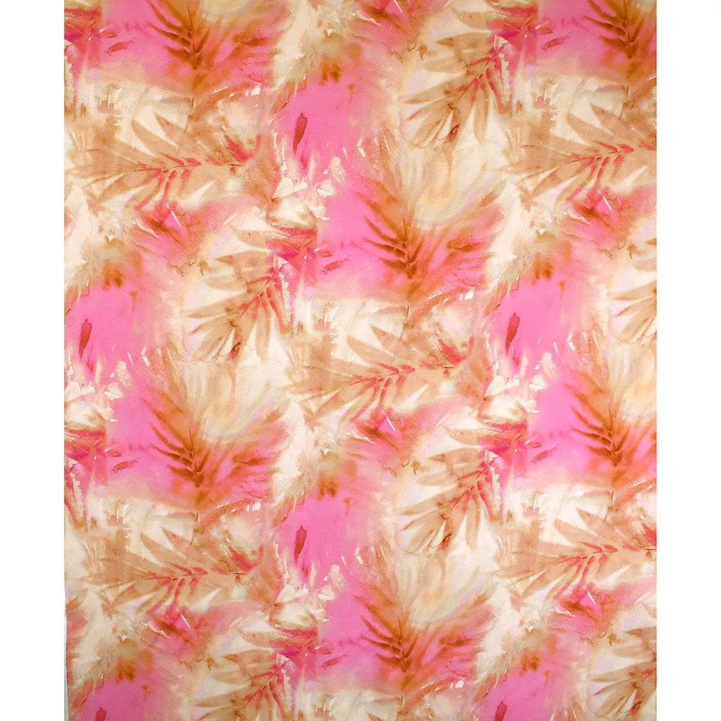 Atelier Jupe Aquarelle Feuillage Tropical Rayon Rose