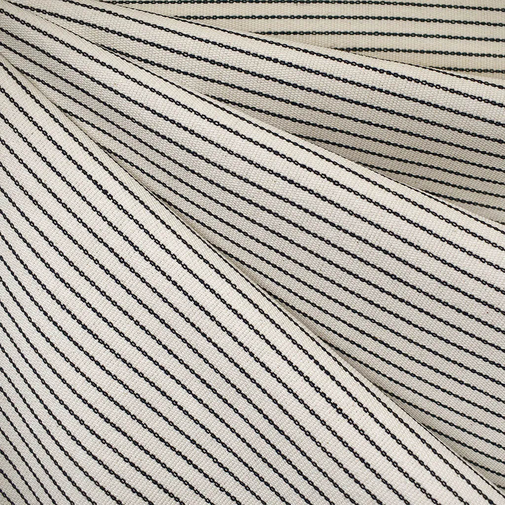 Atelier Jupe en Tissu Teint Fil à Fil à Rayures Poids Fond Crème/Marine