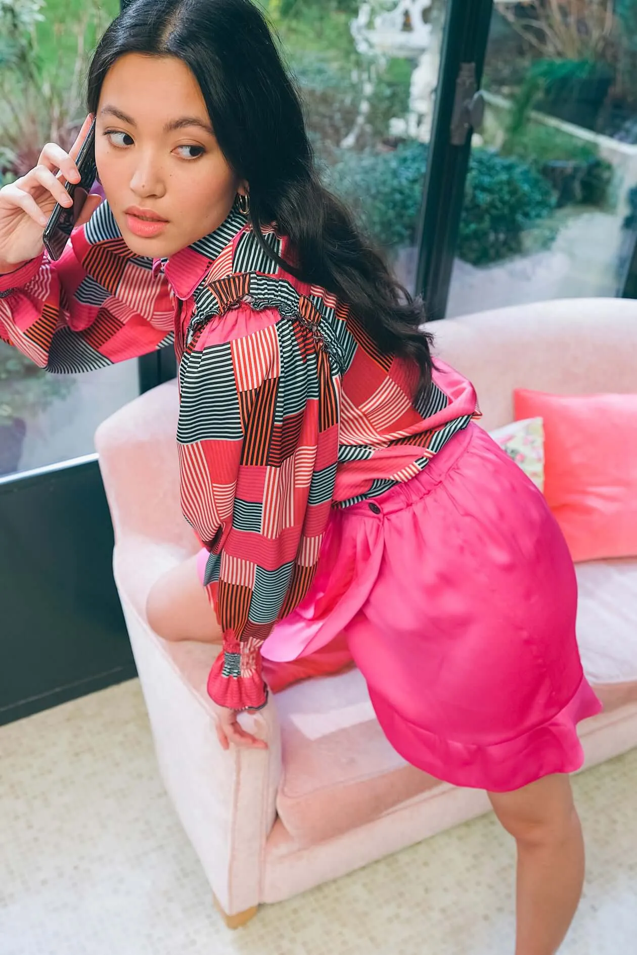 Jupe autrichienne avec voile fuchsia