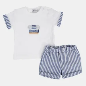 Ensemble 2 pièces pour bébé garçon - Motif tête de chiot