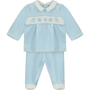 Ensemble en velours bleu pour bébé garçon Edgar