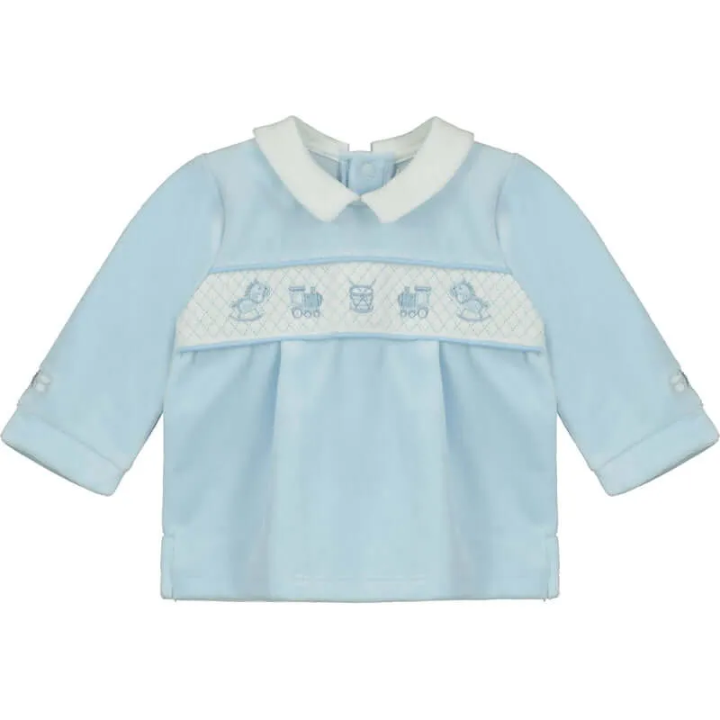 Ensemble en velours bleu pour bébé garçon Edgar