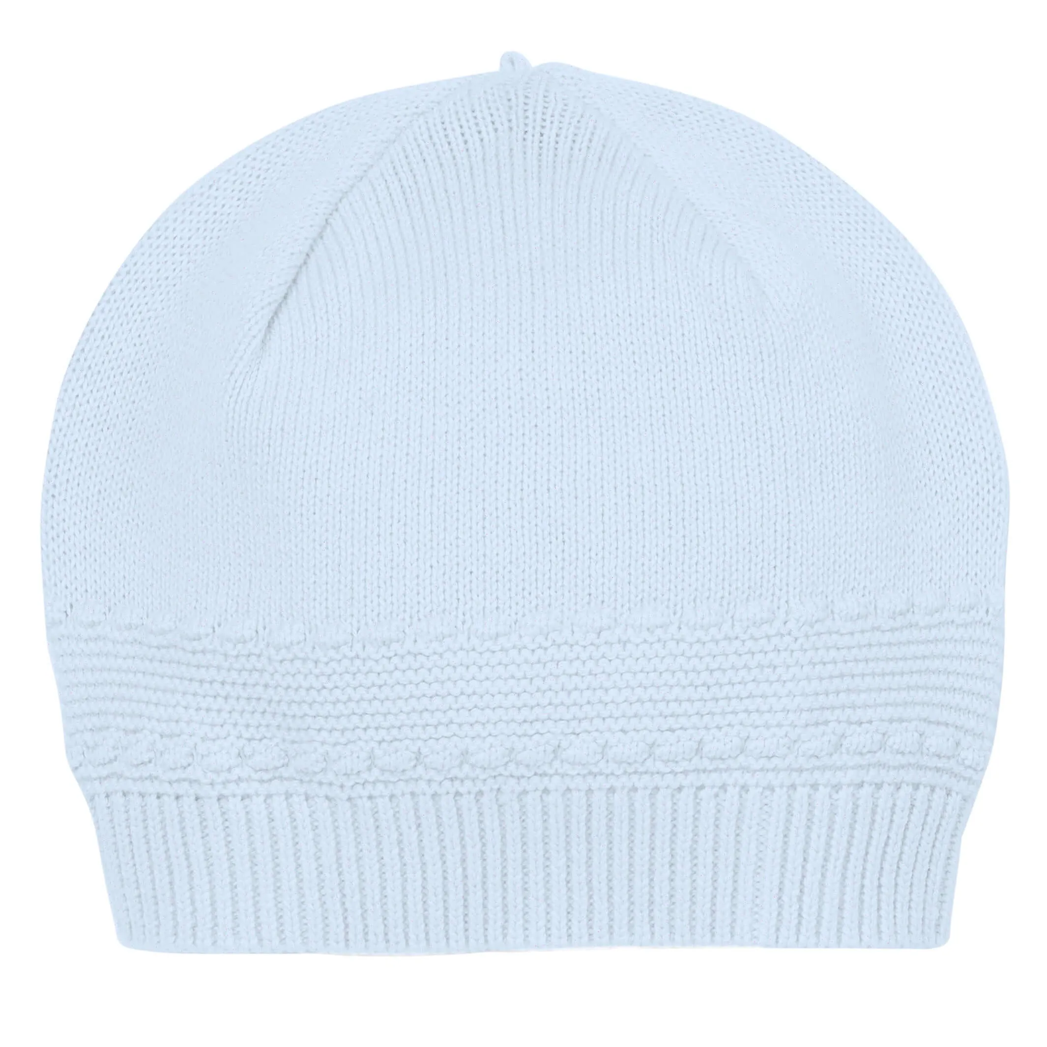 Ensemble et bonnet tricotés bleus pour bébé garçon