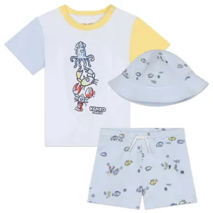 Ensemble Short et Chapeau Bébé Garçon Vie Marine Bleu