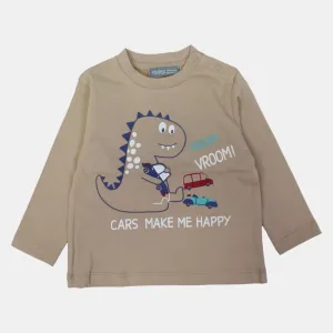 T-shirt en coton à manches longues pour bébé garçon – Beige