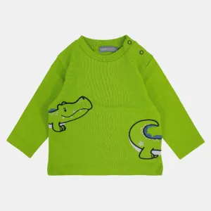 T-shirt en coton à manches longues pour bébé garçon avec motif crocodile