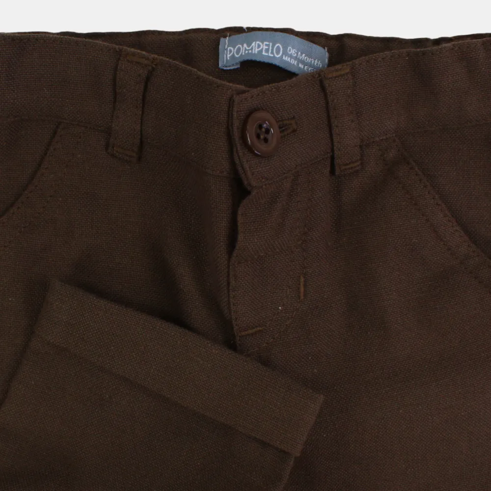 Pantalons en Coton pour Bébé Garçon – Marron