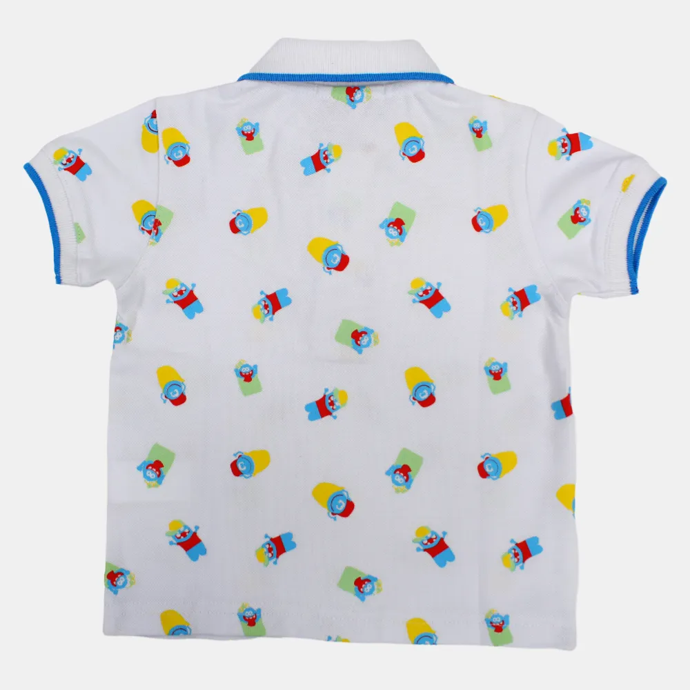 Polo en coton à manches courtes pour bébé garçon avec un design amusant