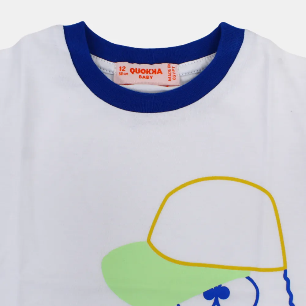 T-shirt en coton à manches courtes pour bébé garçon avec un design amusant