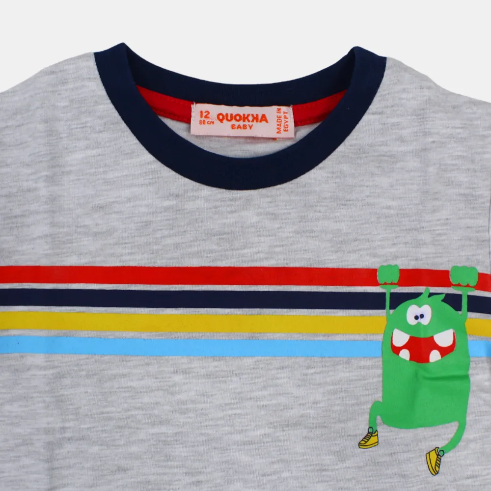 T-shirt en coton à manches courtes pour bébé garçon avec un design amusant