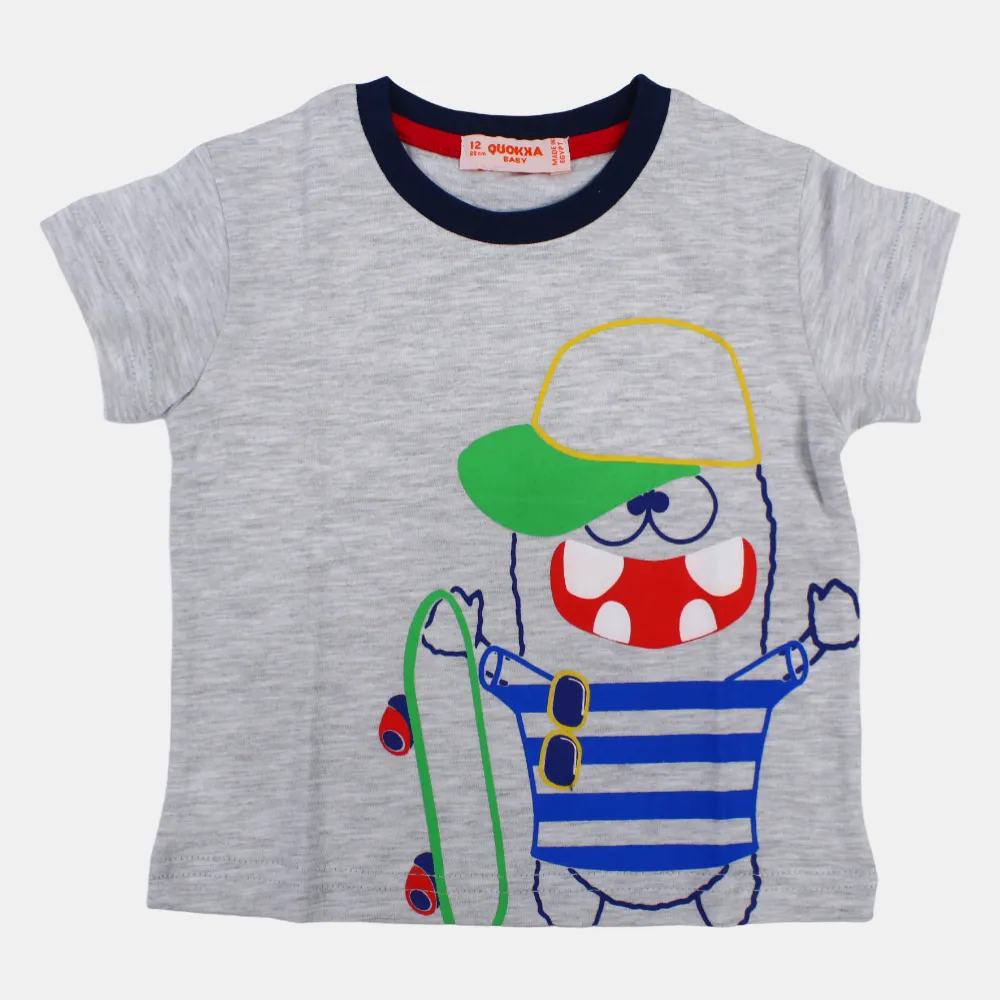 T-shirt en coton à manches courtes pour bébé garçon avec un design amusant