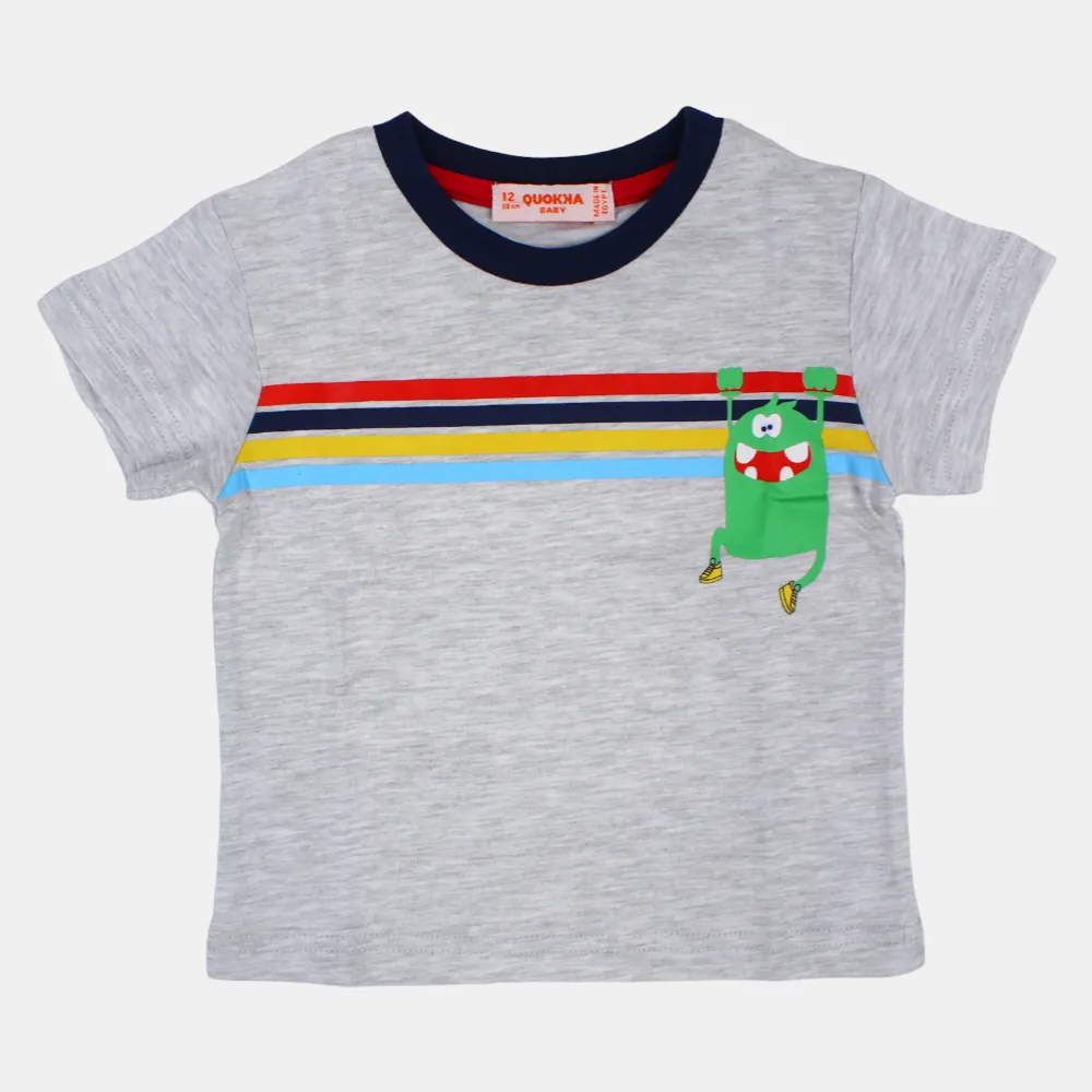 T-shirt en coton à manches courtes pour bébé garçon avec un design amusant