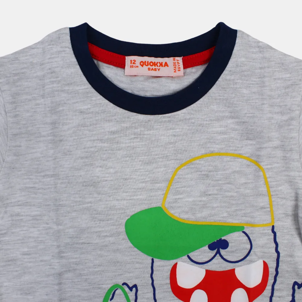 T-shirt en coton à manches courtes pour bébé garçon avec un design amusant