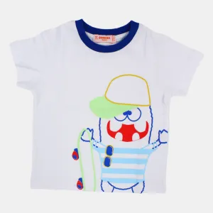T-shirt en coton à manches courtes pour bébé garçon avec un design amusant